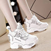 SearchFindOrder Q-21 Gray / 34 Dynamic Mesh Urban Women's Sneakers with Platform Wedge Heels