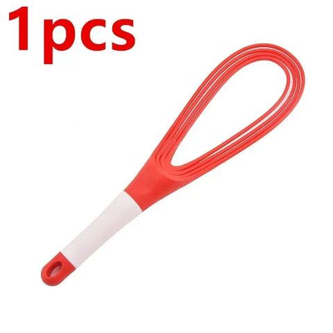 SearchFindOrder red-1pcs Flexible Silicone Twist and Fold Whisk