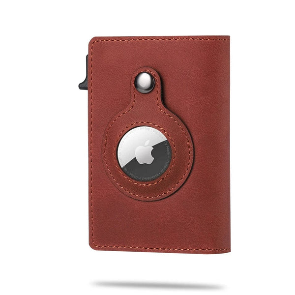 SearchFindOrder Red Brown Airtag Wallet Men