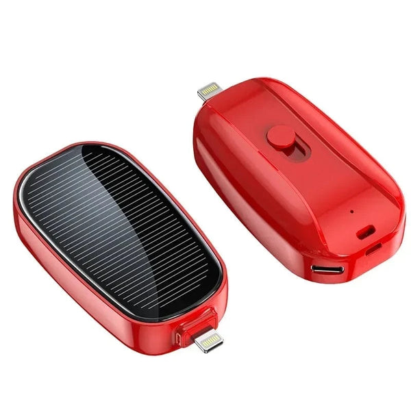 SearchFindOrder Red-Lighting / 0-2000mAh Solar Power Bank Mini Portable Charger