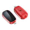 SearchFindOrder Red-Type C / 0-2000mAh Solar Power Bank Mini Portable Charger
