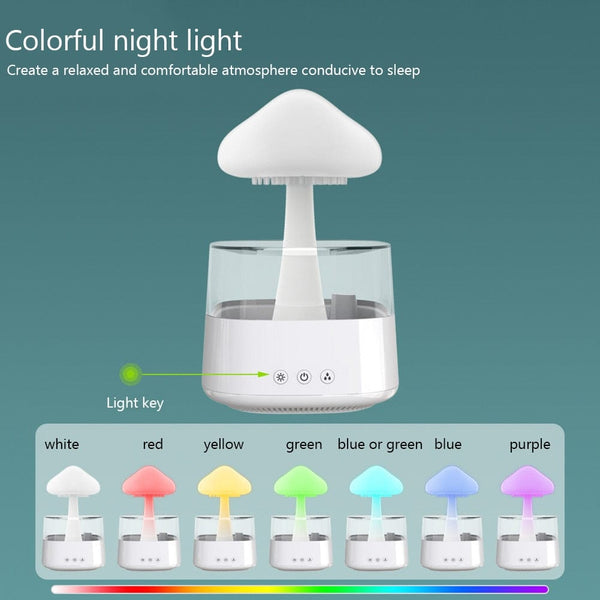 SearchFindOrder Relax Electric Mushroom Rain Air Humidifier Aroma Diffuser Colorful Night Lights