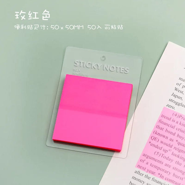 SearchFindOrder rose red Transparent Waterproof Sticky Note Pads