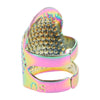 SearchFindOrder S Colorful 1pc Adjustable Thimble Retro Armor Finger Protect Needle Ring Golden/Silver/Colorful Metal Sewing Crochet