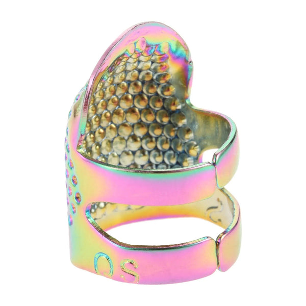 SearchFindOrder S Colorful 1pc Adjustable Thimble Retro Armor Finger Protect Needle Ring Golden/Silver/Colorful Metal Sewing Crochet