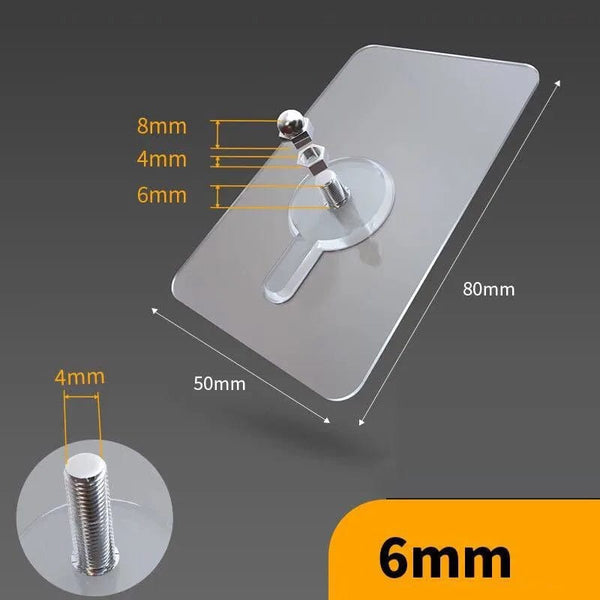 SearchFindOrder Screw length 6mm / 10pcs Transparent Heavy Duty Wall Hooks Screw Stickers