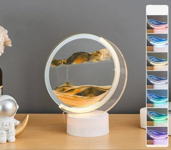 SearchFindOrder Semi-circular-Orange 3D Sandscape Table Lamp