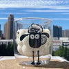 SearchFindOrder Sheep 3D Glass Mug Whimsical 300ml Animal Expression Cup for Kids