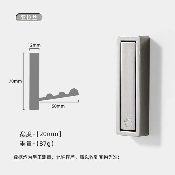 SearchFindOrder Silver-B Hidden Stainless Steel Folding Wall Hook