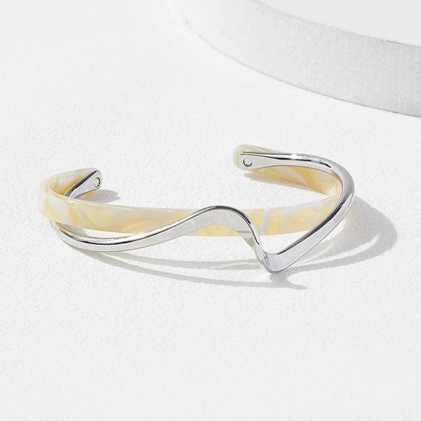 SearchFindOrder Silver Board Bend Metal Bracelets