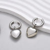 SearchFindOrder Silver Color Hoop Heart Drop Earrings