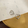 SearchFindOrder Silver Hollow Heart Earrings