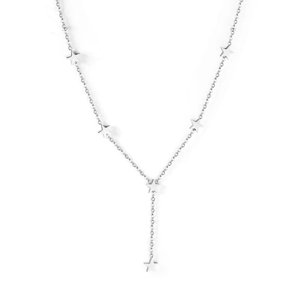 SearchFindOrder Silver Long Star Necklace