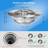 SearchFindOrder Silver Stainless Steel Kitchen Sink Strainer and Pop-Up Stopper