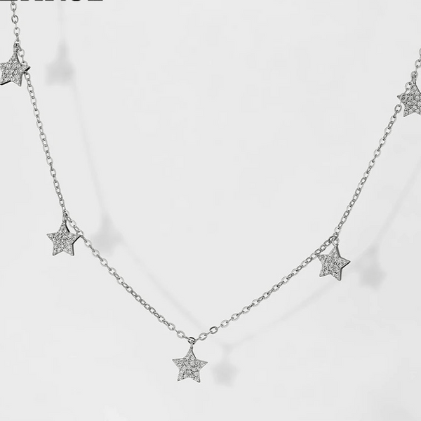 SearchFindOrder Sliver Color 2 Star Necklace