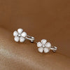 SearchFindOrder Sliver Flower Hoop Earings