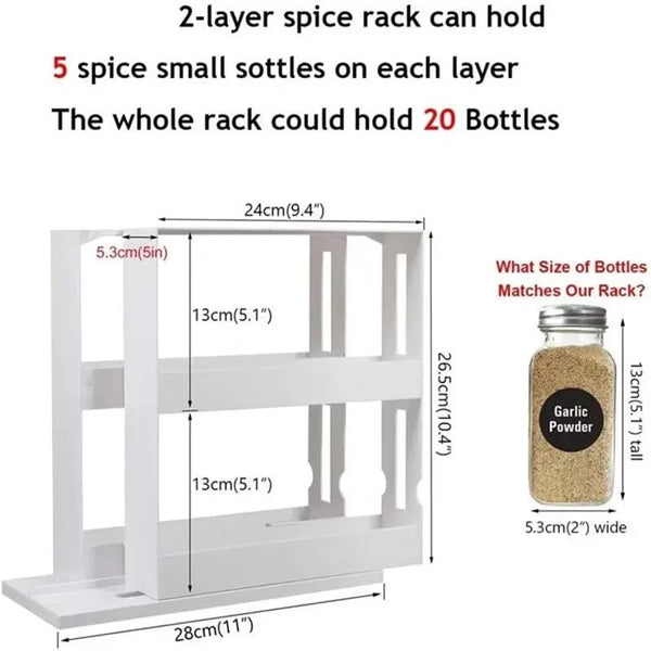 SearchFindOrder SNJ White Double Storage Rotating Food Rack