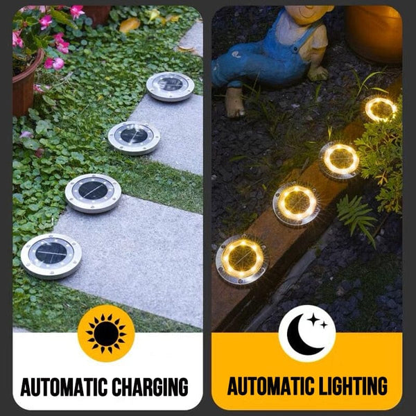 SearchFindOrder Solar Glow Pathway Brilliance 16/20 LED Underground Solar Disk Lights
