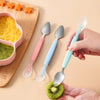 SearchFindOrder Stainless Steel & Silicone Baby Puree Spoon