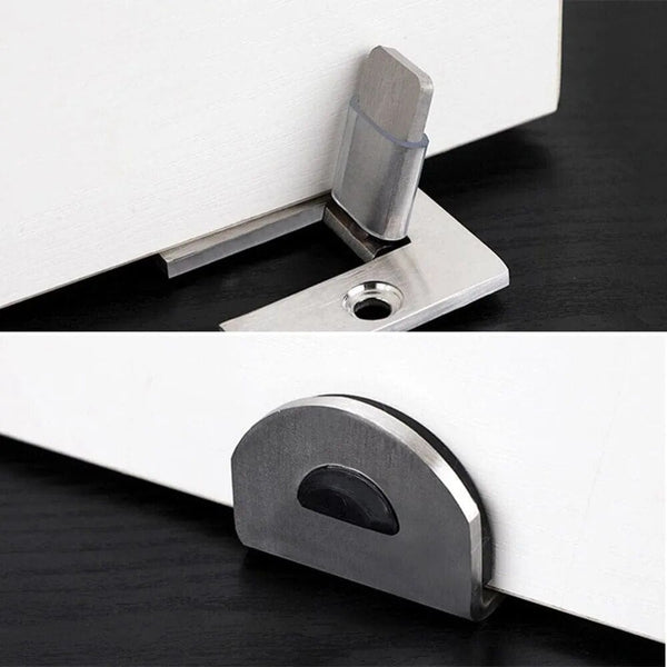 SearchFindOrder Stainless Steel Stealth Guard Robust Door Stopper, Suction & Wall Protection System