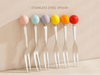 SearchFindOrder Stainless Steel Unicorn Fruit Fork Set with Ceramic Handle