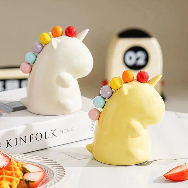 SearchFindOrder Stainless Steel Unicorn Fruit Fork Set with Ceramic Handle