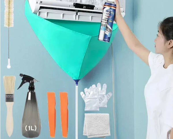 SearchFindOrder Total Care HVAC Maintenance System Leak-Proof Cover & Tool Set for Effortless Air Conditioner Cleaning