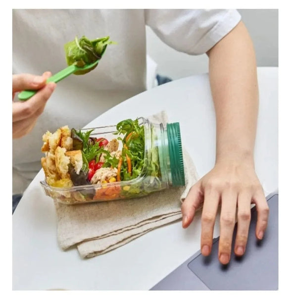 SearchFindOrder Transparent Green All-In-One Fresh Salad Bowl