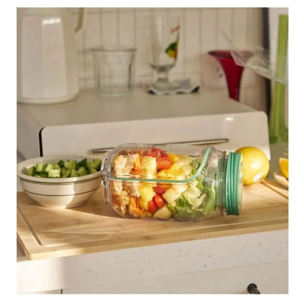 SearchFindOrder Transparent Green All-In-One Fresh Salad Bowl