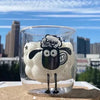 SearchFindOrder Transparent sheep / 300ml Sheep 3D Glass Mug Whimsical 300ml Animal Expression Cup for Kids
