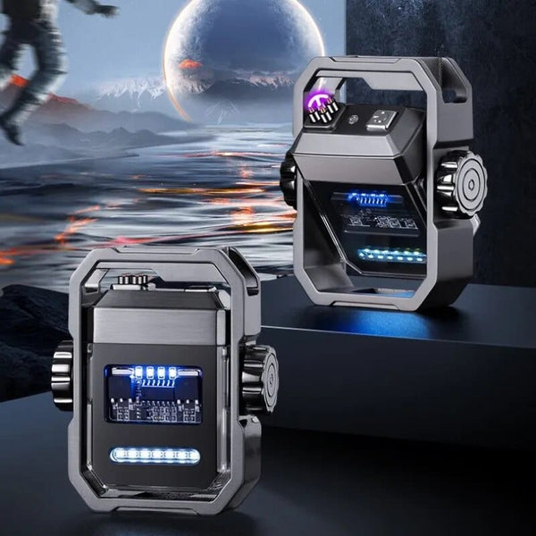 SearchFindOrder Turbo Arc Metal Fidget Lighter with Gyro Spark Technology