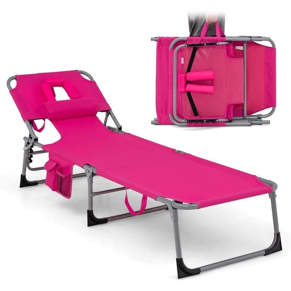 SearchFindOrder United States / Pink-1 pack Folding Adjustable Lounge Chair