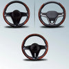 SearchFindOrder Universal Mahogany Wood Grain Steering Wheel Cover - Sleek All-Season Anti-Slip Set