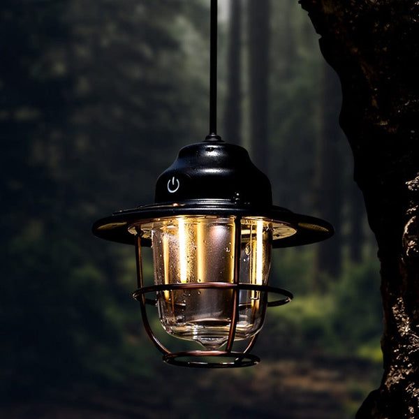 SearchFindOrder USB Rechargeable Camping Lantern Vintage Tent Illuminator