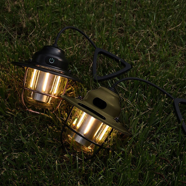 SearchFindOrder USB Rechargeable Camping Lantern Vintage Tent Illuminator