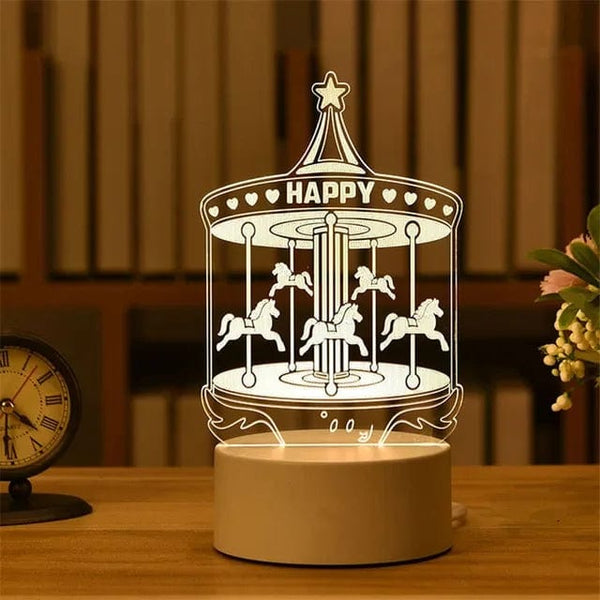 SearchFindOrder USB Warm White / muma 3D Acrylic LED Lamp with Romantic Love Design for Home