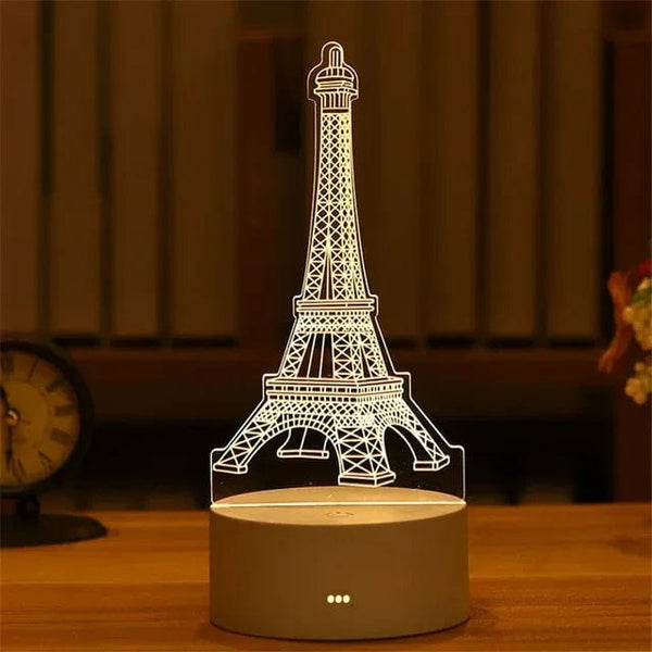 SearchFindOrder USB Warm White / tieta 3D Acrylic LED Lamp with Romantic Love Design for Home