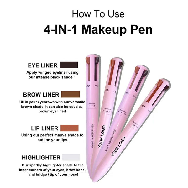 SearchFindOrder Versa Glam 4-in-1 Precision Beauty Pen Waterproof Brow Sculptor, Longwear Eyeliner, and Lipliner for Effortless All-Day Glam