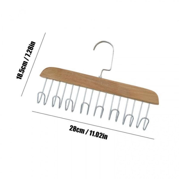 SearchFindOrder Versatile Wood Hanger Organizer Ultimate Storage Solution for Bras, Belts, Beanies, Scarves, and More
