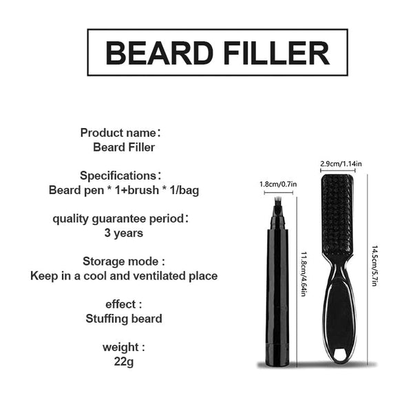 SearchFindOrder Waterproof Beard Filler Pencil & Brush Set Manly Tone Beard Craft