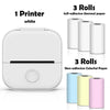SearchFindOrder White-6 Rolls Set 2 Portable Mini Wireless Thermal Pocket Printer