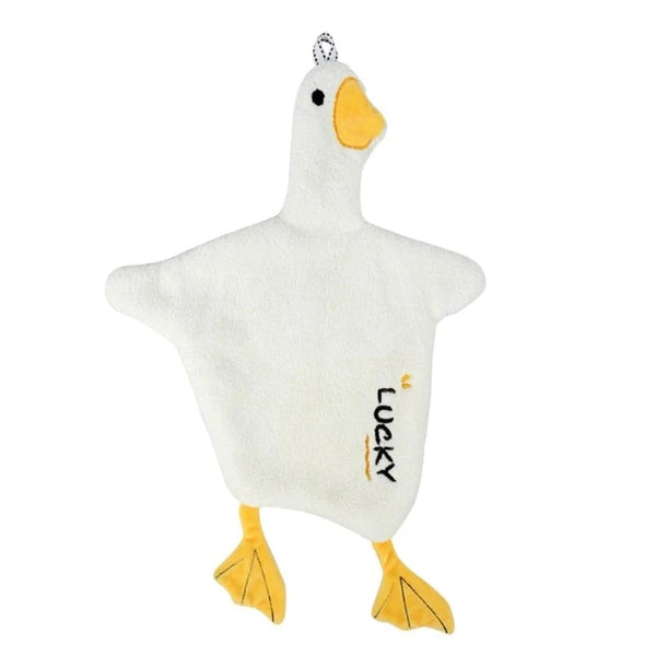 SearchFindOrder White Cartoon Duck Hanging Hand Towel