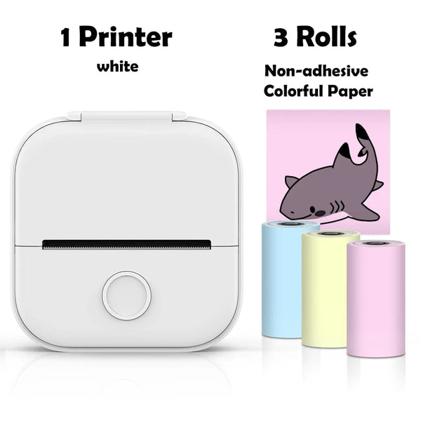 SearchFindOrder White D Portable Mini Wireless Thermal Pocket Printer