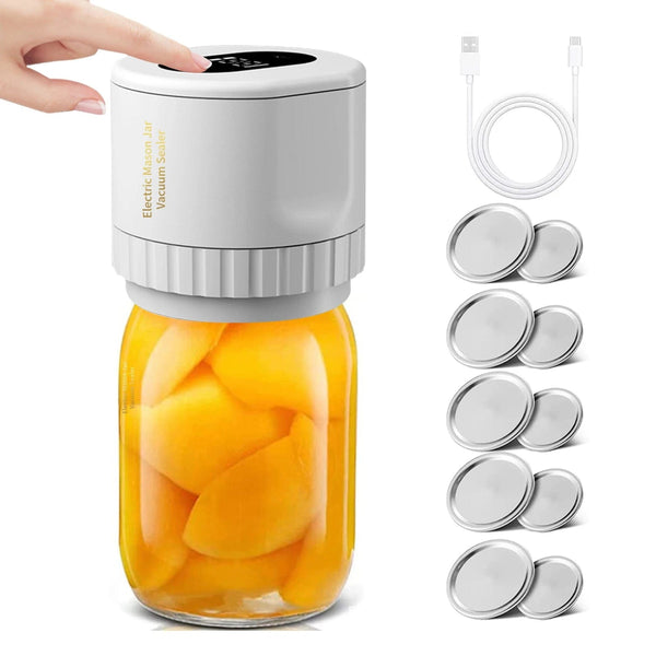 SearchFindOrder White Electric Mason Jar Vacuum Sealer