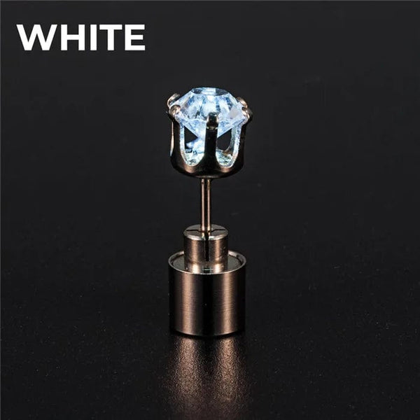 SearchFindOrder White LED Flash Bling Earrings