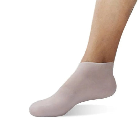 SearchFindOrder White-M 2pcs Soft Heel Comfort Gel Socks Cracked Heel Repair & Moisturizing Foot Care Kit
