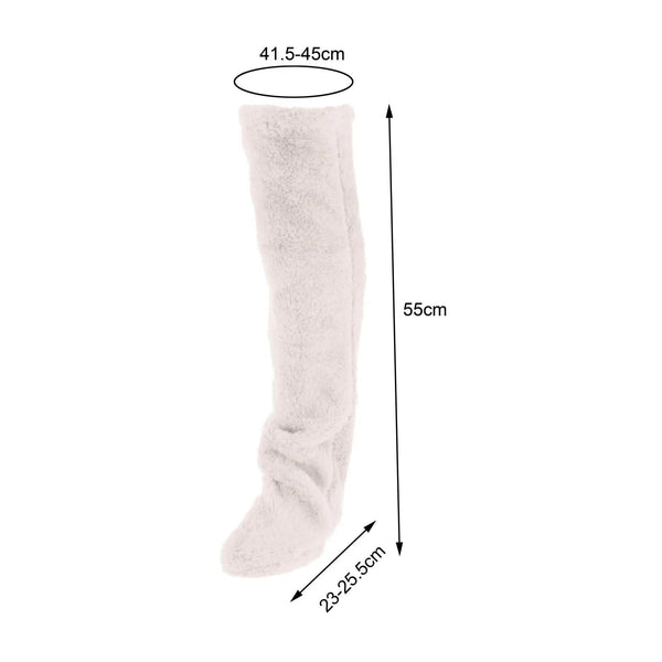 SearchFindOrder White / One Size Fuzzy High Over Knee Socks