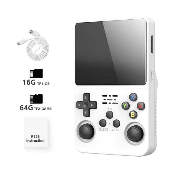 SearchFindOrder WHITE Retro Revive Pro Portable Gaming Console: Refined Design, Linux OS, 3.5" IPS Display