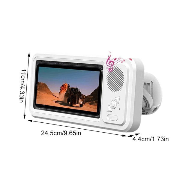 SearchFindOrder White Shower Phone Holder with Bluetooth Speaker