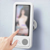 SearchFindOrder White Shower Phone Holder with Bluetooth Speaker